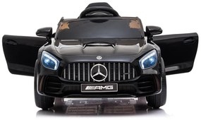 LEANTOYS ELEKTRICKÉ AUTÍČKO MERCEDES GT R - NELAKOVANÉ - ČIERNE - 2021  MOTOR 2X45W BATÉRIA 1 x 12V4,5Ah