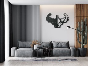 drevko Drevená nálepka na stenu Fitnesák Rozmer obrazu: 28,5 x 44,5 cm, Farba dekorácie: Čierna