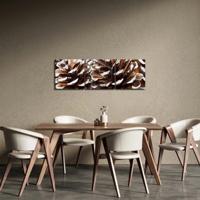 Obraz - Šišky (s hodinami) (90x30 cm)