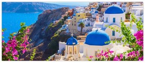 Obraz - Santorini, Grécko (120x50 cm)