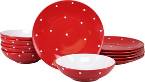 XXXLutz JEDÁLENSKÝ SERVIS Polka Dots Rot 12-dielne Creatable - Online Only bytové doplnky - 007768068603