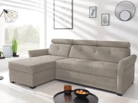 Rohová sedacia súprava Parris, hnedo-béžová taupe látka, ľavý roh%