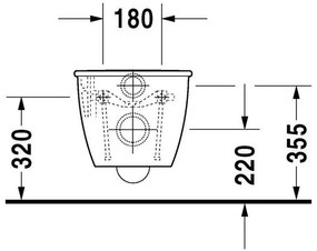 DURAVIT Darling New závesné WC s hlbokým splachovaním, 370 mm x 540 mm, s povrchom WonderGliss, 25450900001