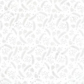 Vianočný obrus Perie a šišky 80x80 cm, strieborný