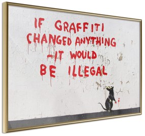 Artgeist Plagát - Quotes Graffiti [Poster] Veľkosť: 90x60, Verzia: Zlatý rám s passe-partout