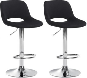 Design-Shop 2x Barová stolička Camden - zamat, chróm rám - Čierna