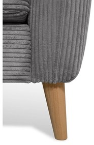 Tmavosivá menčestrová rohová pohovka (ľavý roh) Paris – Scandic