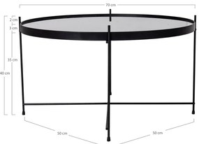 Čierny okrúhly konferenčný stolík ø 70 cm Venezia - House Nordic
