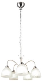 Závesné svietidlo so skleneným tienidlom v bielo-striebornej farbe ø 55 cm Dobby – Trio