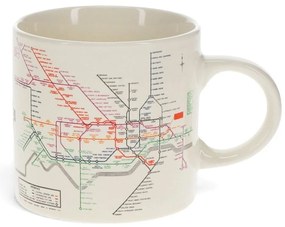 Béžový keramický hrnček 350 ml Heritage Tube Map – Rex London