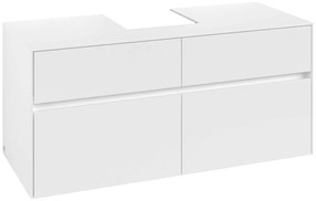VILLEROY &amp; BOCH Collaro závesná skrinka pod umývadlo na dosku (umývadlo v strede), 4 zásuvky, 1200 x 500 x 548 mm, White Matt, C09700MS