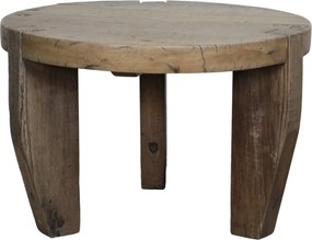 Konferenčný stolík Grimaud z recyklovaného hnedého dreva – Ø 72*48 cm