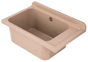 Gamma Selva, univerzálna plastová výlevka 58x38x26,7 cm + sifón, 1-komorová, béžová, GMA-KGS58-B