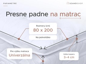 Dvojvrstvový chránič matraca - TOPPER 80x200 cm