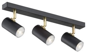 Argon 1476 - Bodové svietidlo LAGOS 3xGU10/5W/230V čierna/mosadz 1476