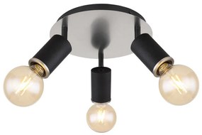 Globo 54032-3B - Bodové svietidlo JOSEBA 3xE27/60W/230V čierne drevo