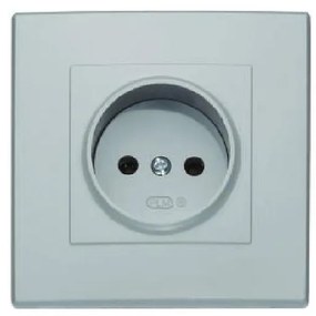 Zásuvka bez uzemnenia popolavý GP-1L