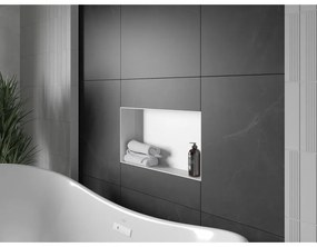 Mexen X-Wall-NR, polička na zapustenie pod obklad bez goliera 60 x 30 cm, biela, 1921603010