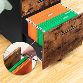 Pojízdný kancelářský kontejner Vasagle Dovi 57,5 cm hnědý/černý