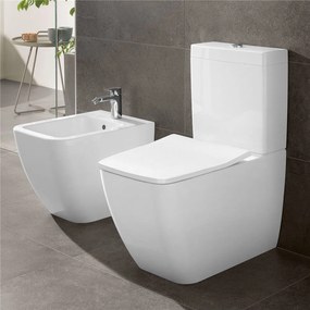 VILLEROY &amp; BOCH Venticello WC misa kombi s hlbokým splachovaním bez vnútorného okraja, zadný odpad, 375 x 700 mm, biela alpská, s povrchom CeramicPlus, 4612R0R1