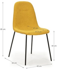 Žlté jedálenské stoličky v súprave 4 ks Renne – Marckeric