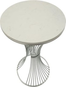 Odkladací stolík Funnel 50 cm strieborná/mramor