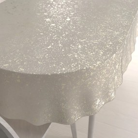 Biante Zamatový oválny obrus Isabela IBL-001 Gold Design krémový 120x200 cm