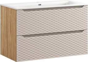 Comad Kúpeľňová skrinka s keramickým umývadlom Ocean Beige II 90 cm - béžová