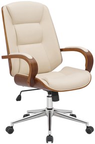 Design-Shop Kancelárska stolička Yankton - Orech / Krémová