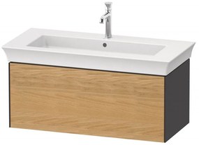 DURAVIT White Tulip závesná skrinka pod umývadlo, 1 zásuvka, 984 x 458 x 410 mm, dub prírodný masív/grafit vysoký lesk, WT42420H5H1