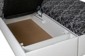 Polohovacie letisko Kamila, 200x180, bielo-čierna (k1 / č.19 / matrace A do 90 kg)