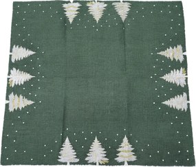 Vianočný obrus WINTER FOREST 85x85 cm, zelený