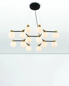 Zlato-čierno-biely moderný luster Ovalino 73