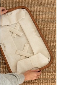 Krémový látkový skladací kôš na bielizeň Bamboo/Linen – Bigso