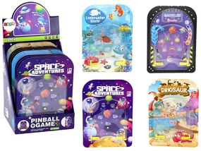 LEAN TOYS Vrecková hra Pinball – vesmír, dinosaury, oceán