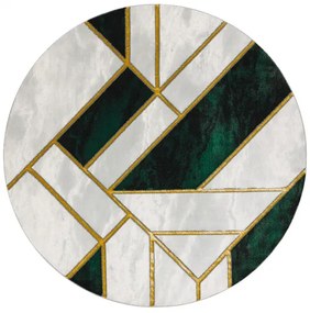 Koberec okrúhly EMERALD exkluzív 1015 glamour,  mramor, geometrický zeleno / zlato