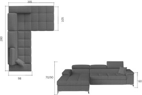 Moderná rohová sedačka Relina, zelená Monolith Roh: Orientace rohu Pravý roh
