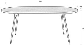 Jedálenský stôl s doskou v dekore jaseňového dreva 90x180 cm Denise – White Label