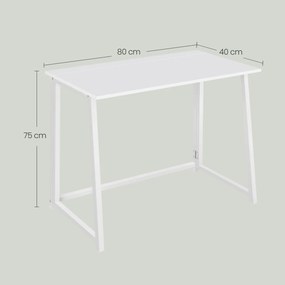 Set do pracovne ZARIMO stôl 80x40 cm, biela + kreslo AVOLA VELVET svetlo modré