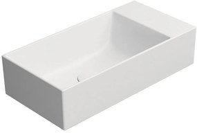 GSI GSI, KUBE X keramické umývadlo 50x25cm, bez otvoru, pravé/ľavé, biela mat, 9486009