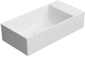 GSI GSI, KUBE X keramické umývadlo 50x25cm, bez otvoru, pravé/ľavé, biela mat, 9486009
