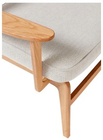 Sivé kreslo s konštrukciou z dubového dreva Hübsch Haze