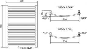 Mexen Helios, vykurovacie teleso 800x600 mm, 355 W, zlatá lesklá, W103-0800-600-00-50
