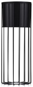 KOVOVÝ KVETINÁČ SO STOJANOM GLAM 55X20 CM ČIERNA