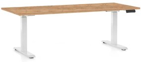 Výškovo nastaviteľný stôl OfficeTech C, 180 x 80 cm, biela podnož, dub kraft