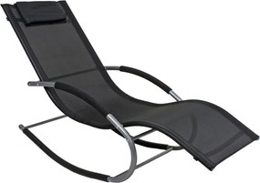 Čierne kovové záhradné ležadlo Naxos – Garden Pleasure