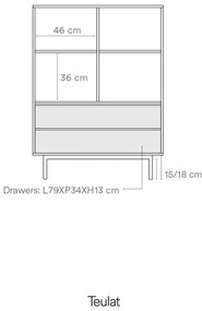 Sivá vysoká komoda 97x130 cm Sierra – Teulat