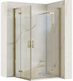 Rea Hugo Double, sprchová kabína 100(dvere)x80(dvere)x200,5 cm, zlatá matná, KPL-K0410