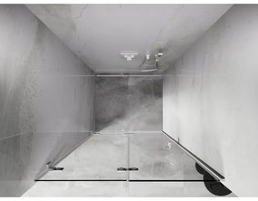 Mexen, Mexen Lunar-F skladacie ľavé sprchové dvere 95 cm, transparentné, biele - 836-095-000-20-00-L