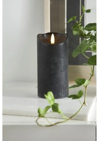 Čierna vosková LED sviečka Star Trading Flamme Rustic, výška 15 cm